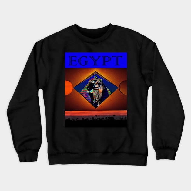 Egypt modern travel poster Crewneck Sweatshirt by dltphoto